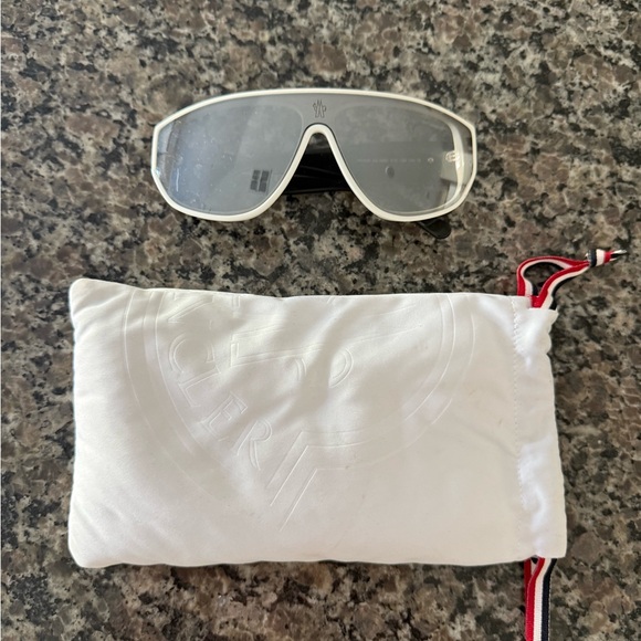 Moncler Ivory Sunglasses with Black Accents